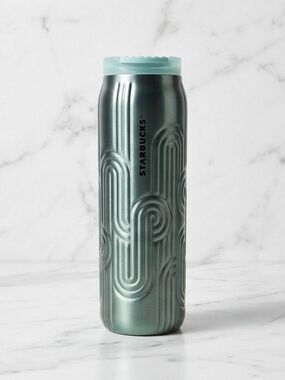 Starbucks 2024 Spring Mint Green Wave Textured Stainless Steel Tumbler 16oz Cup